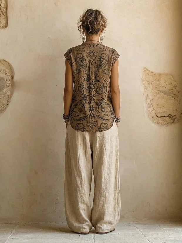 Rebekah | Conjunto de Lino de Tres Piezas para Mujer