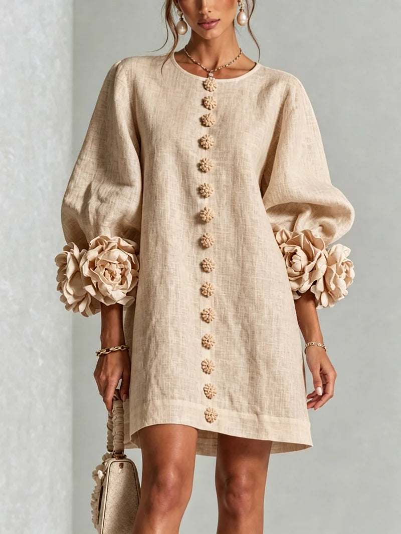 Dena | Vestido Corto con Estampado Floral + Bolso de Regalo
