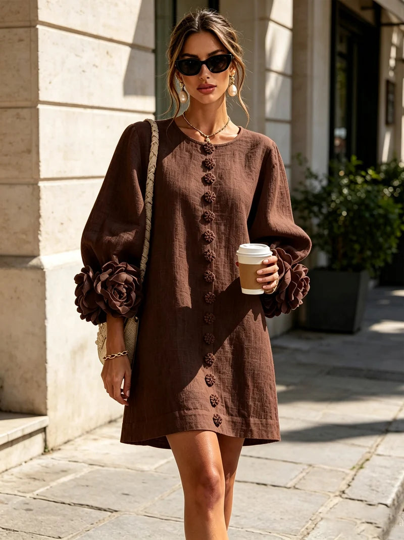 Dena | Vestido Corto con Estampado Floral + Bolso de Regalo