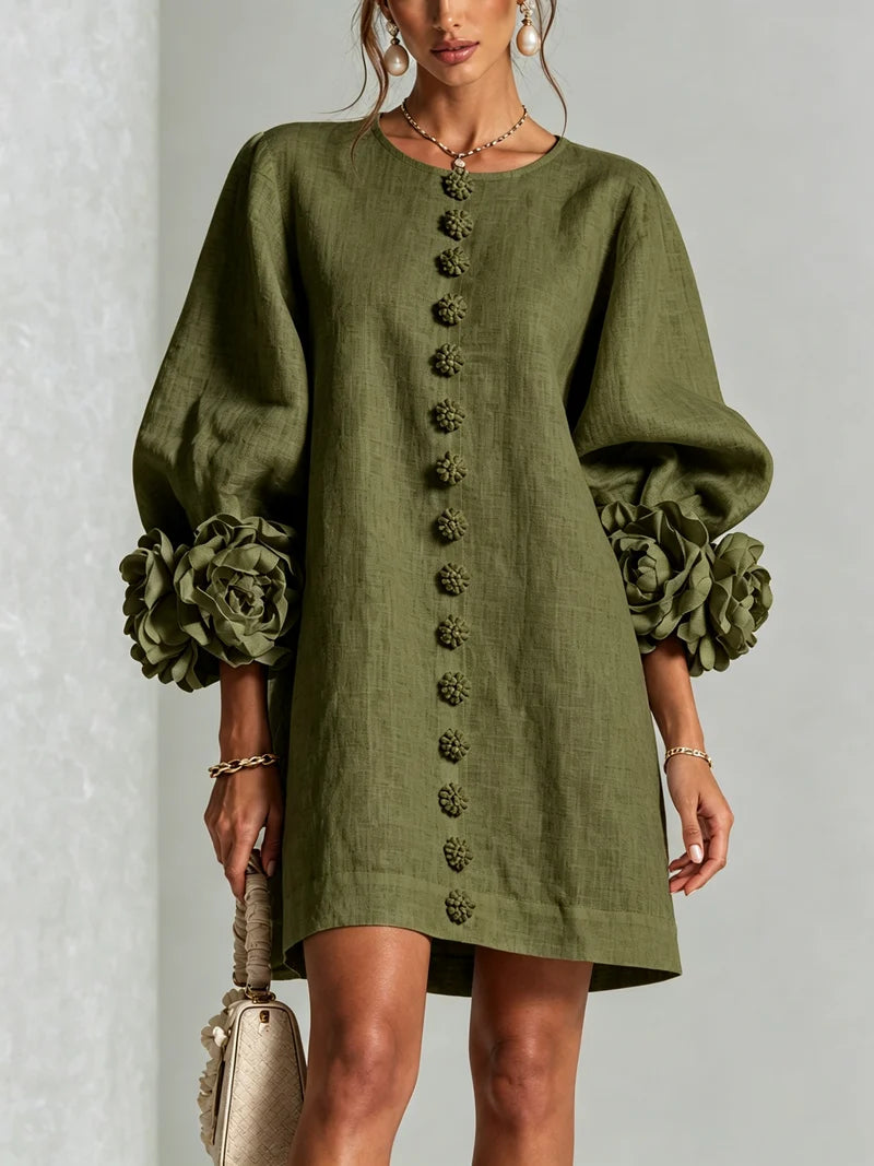 Dena | Vestido Corto con Estampado Floral + Bolso de Regalo