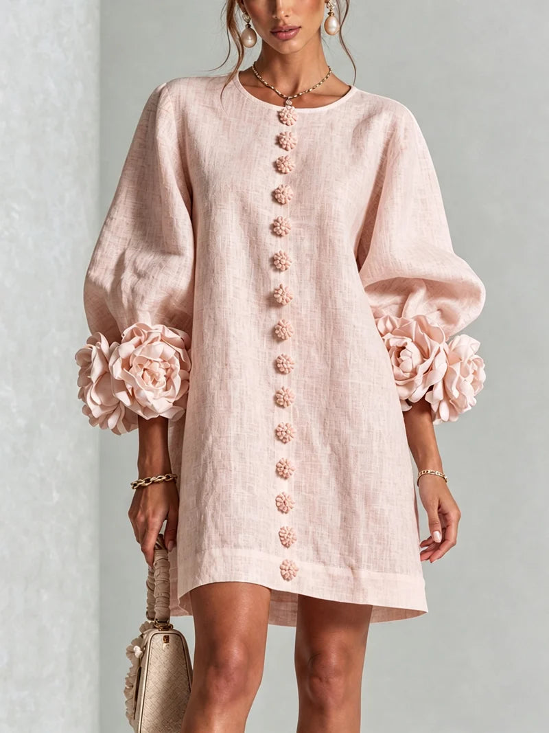 Dena | Vestido Corto con Estampado Floral + Bolso de Regalo