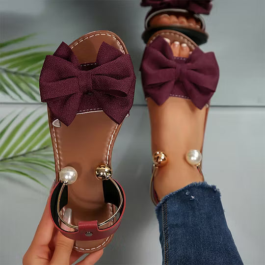Paulina | Sandalias Elegantes con Tira de Perlas al Tobillo