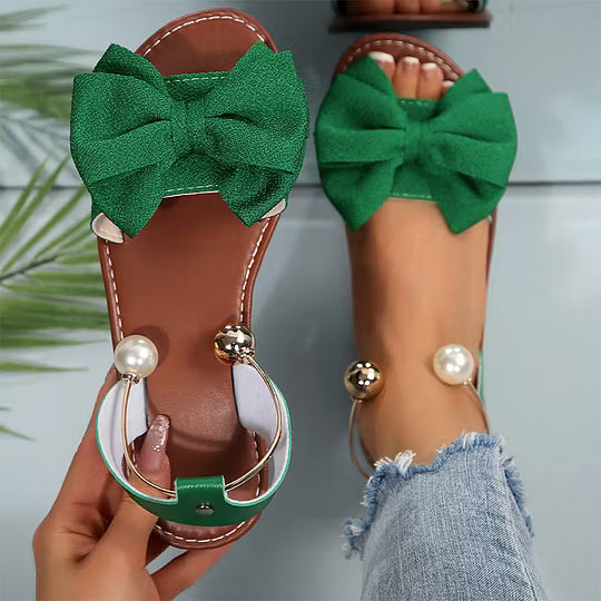 Paulina | Sandalias Elegantes con Tira de Perlas al Tobillo