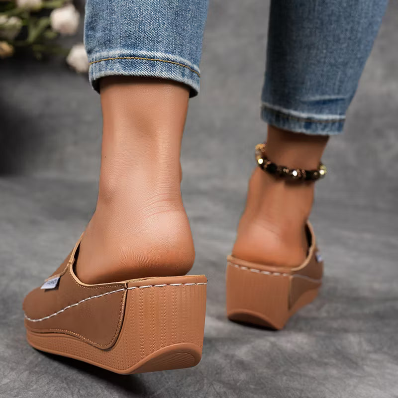 Merilyn | Sandalias Cómodas de Piel con Suela Gruesa y Apoyo del Arco Plantar