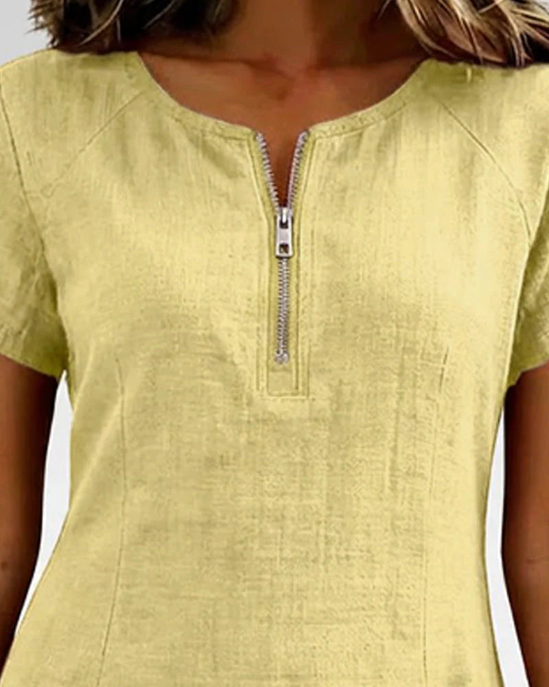 Claudia | Vestido de Algodón con Cremallera