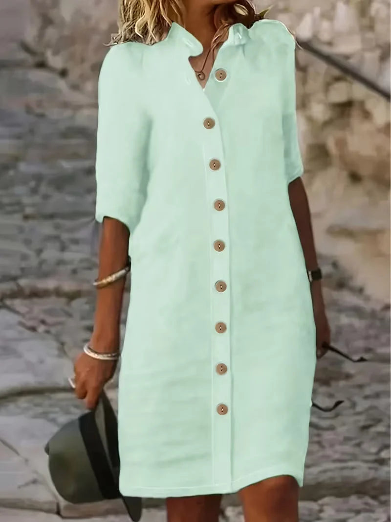 Keiniza | Vestido Camisero de Manga Corta