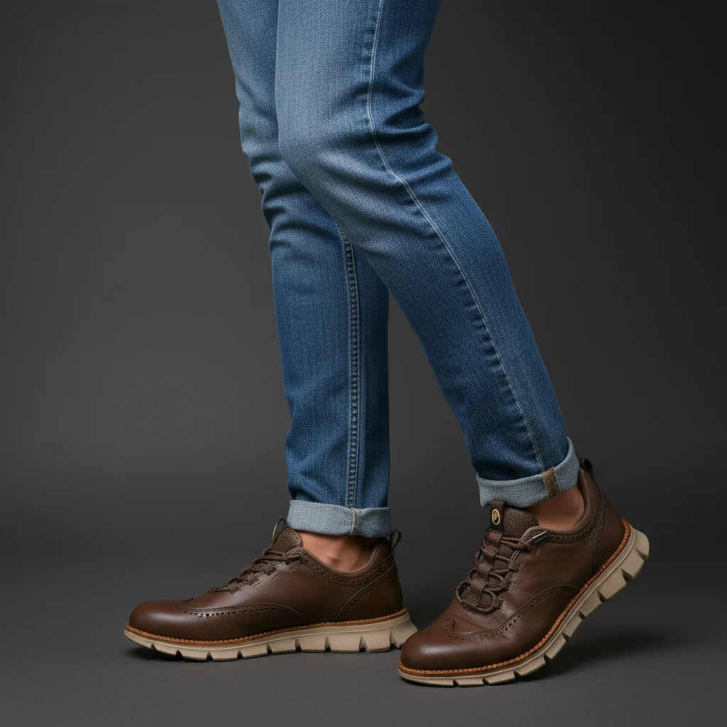 Hendriksen | Zapatillas de Piel con Diseño Brogue para Hombre