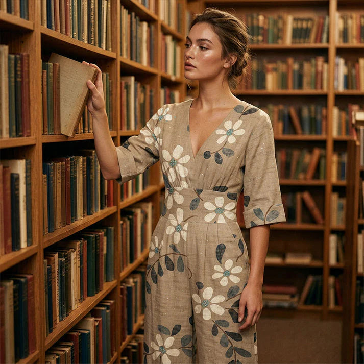 Sira | Mono Estampado Elegante con Escote en V