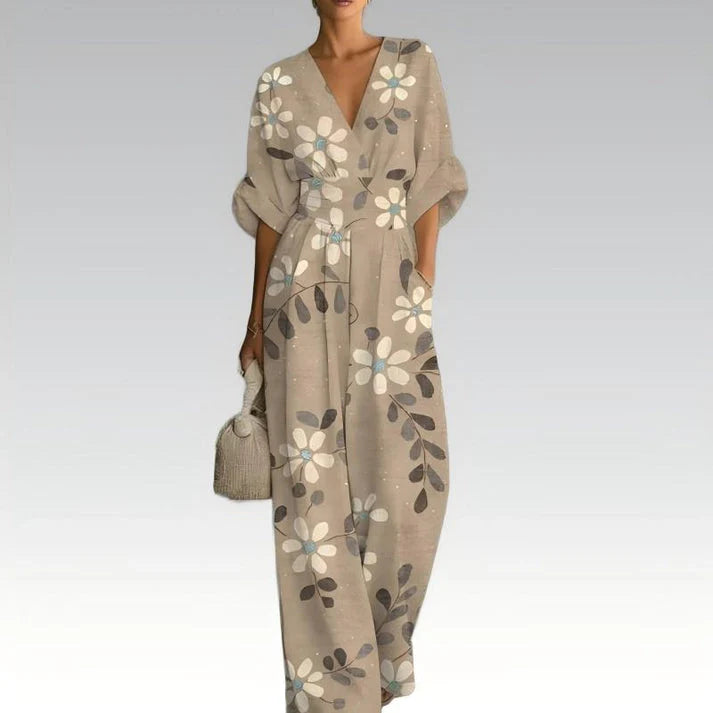 Sira | Mono Estampado Elegante con Escote en V