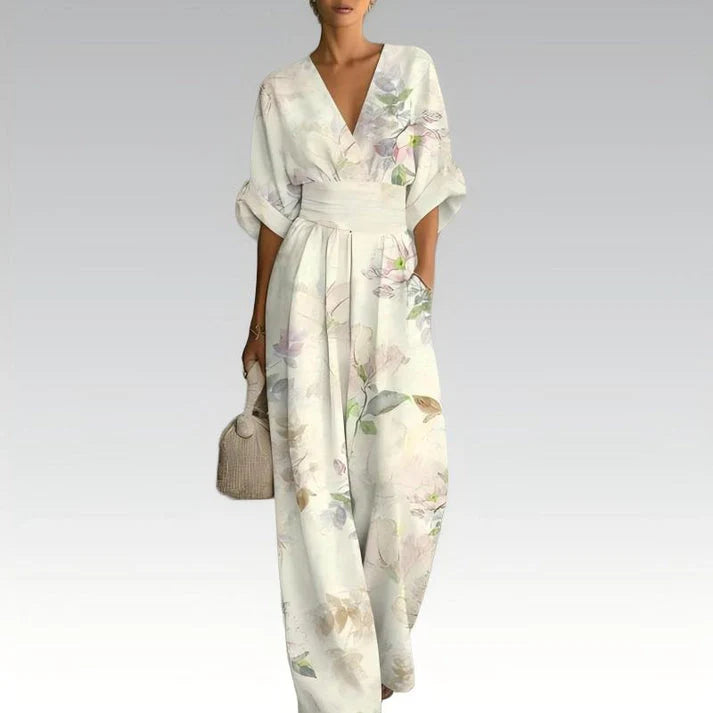 Sira | Mono Estampado Elegante con Escote en V