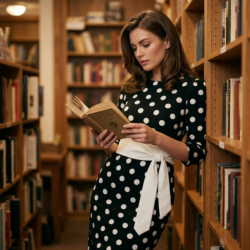 Konila | Vestido Retro Elegante de Lunares