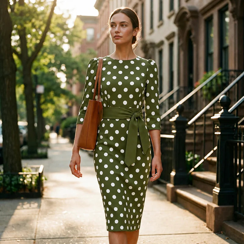 Konila | Vestido Retro Elegante de Lunares