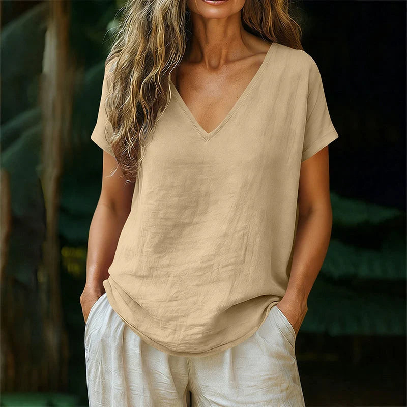 Norrah | Conjunto Ligero con Top de Escote en V y Pantalón Largo